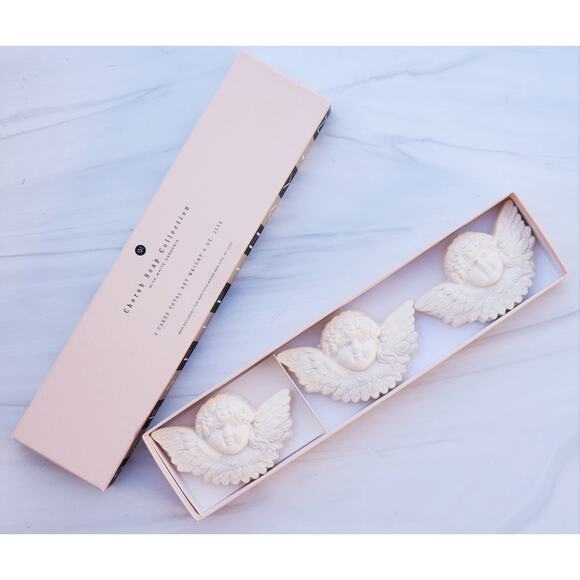 NEW Saks Fifth Avenue Cherub Soap Collection w/ White Gardenia - 3 Soaps - Picture 1 of 6